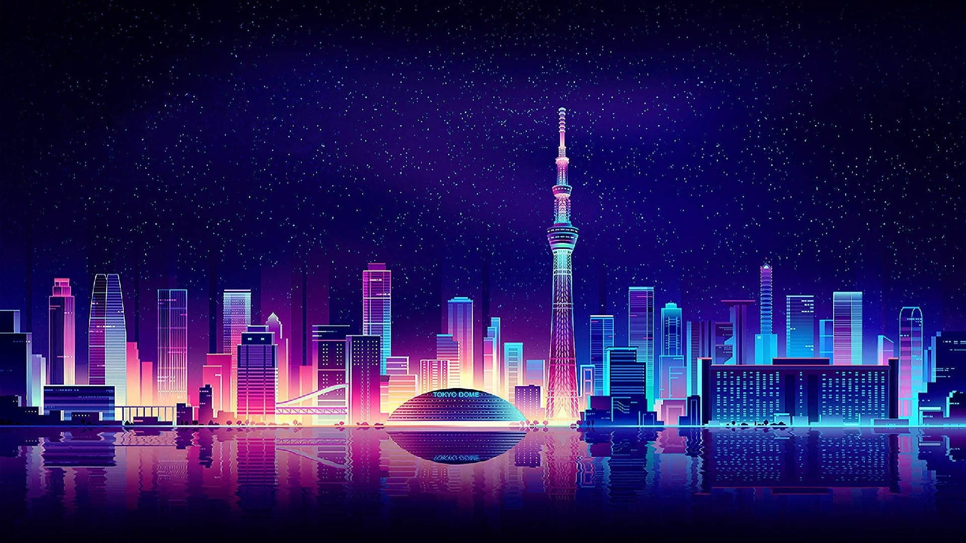 Aesthetic Purple Neon Computer Wallpaper