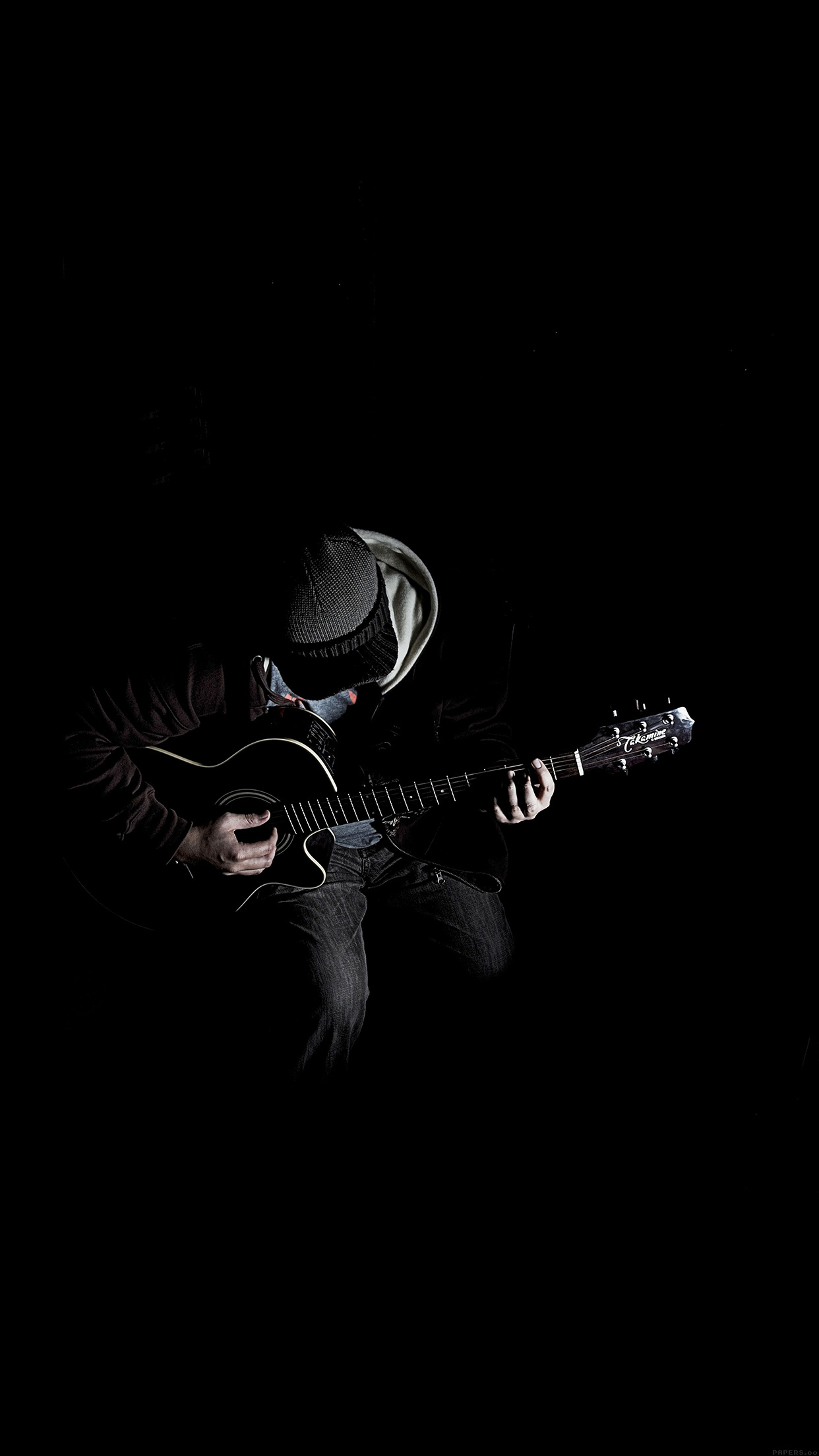 Out The Dark Guitar Player Music Android Wallpaper HD
