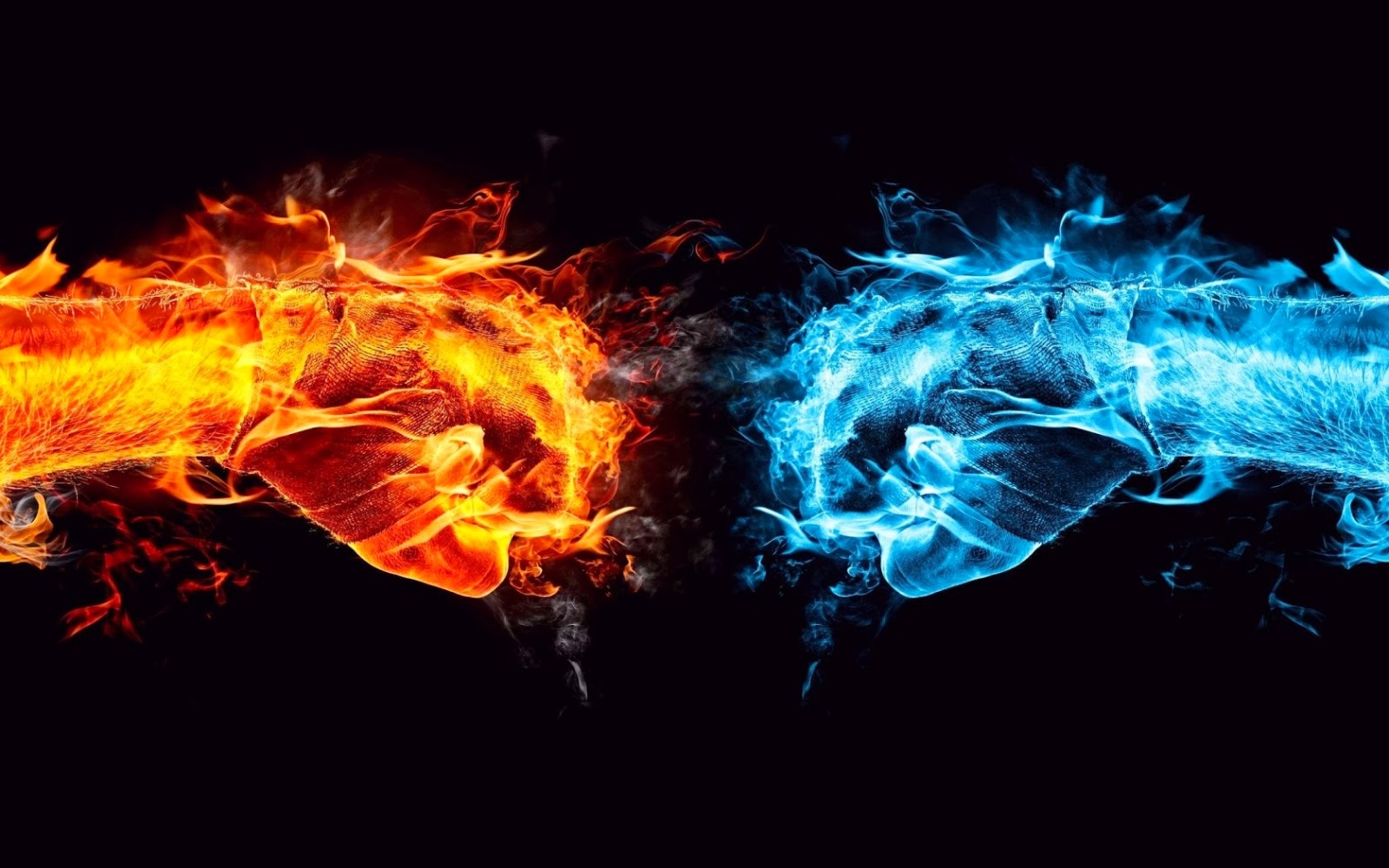 Blue And Red Fire Wallpaper