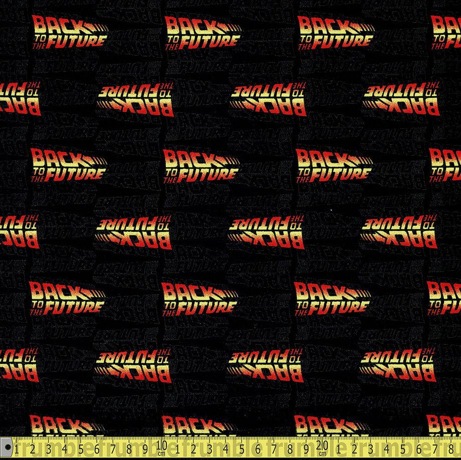 Back To The Future Movie Logo Korean Woven Fabric Black Sewing