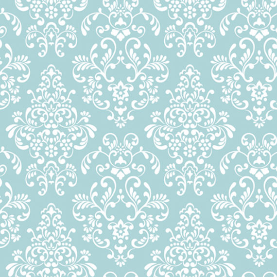 Blue Delicate Document Damask Wall Paper Sticker Outlet