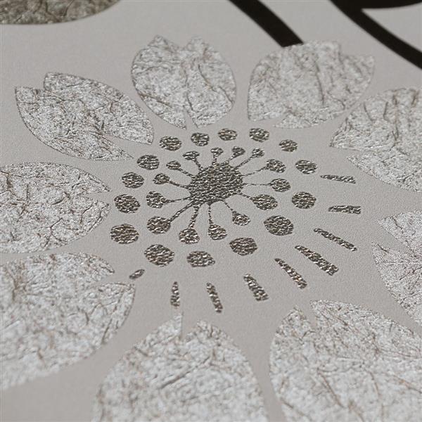 Wallpaper Galore Online Store Silver Embossed Grey Flowers