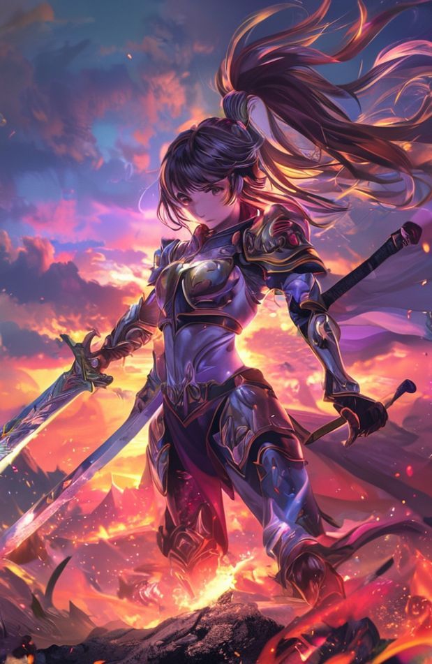 Anime Girl Warrior Wallpaper