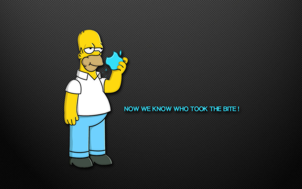 Homer Eating Apple Wallpaper