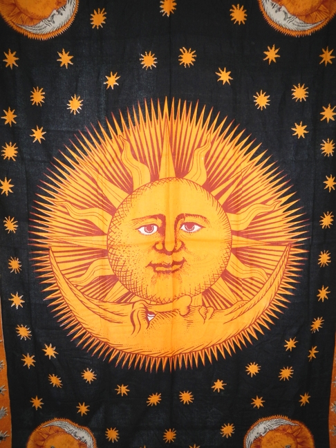 Celestial Sun And Moon Tapestry Stars