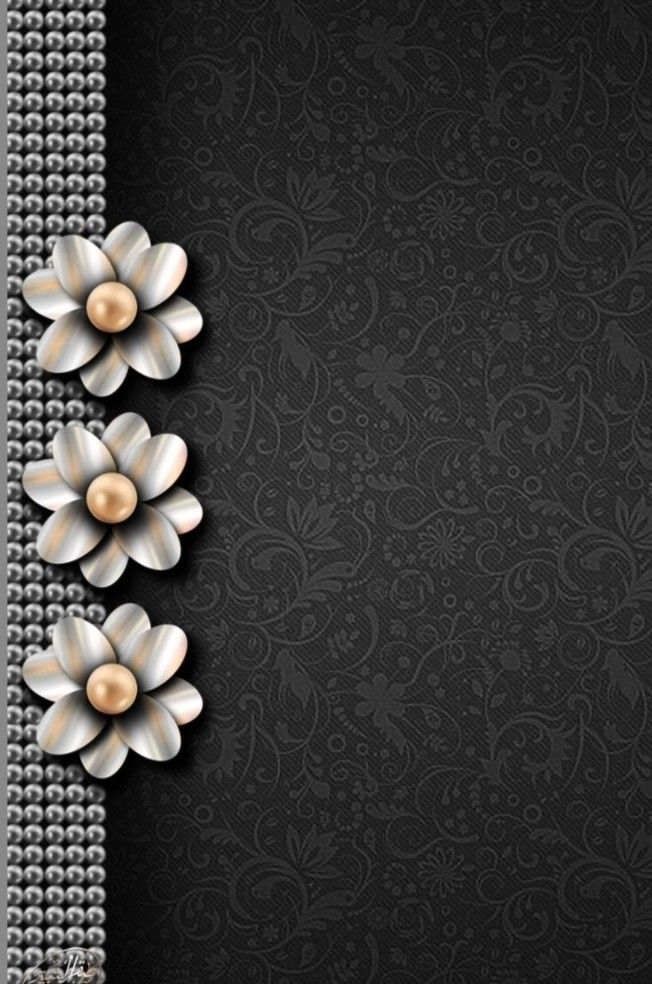 Black And White Floral Phone Wallpaper