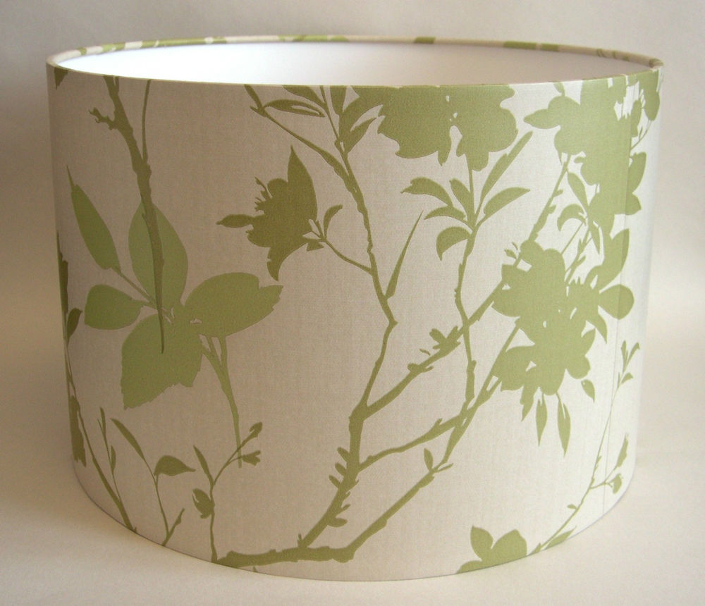 Handmade Wallpaper Lampshades In Lime Green Divine Floral