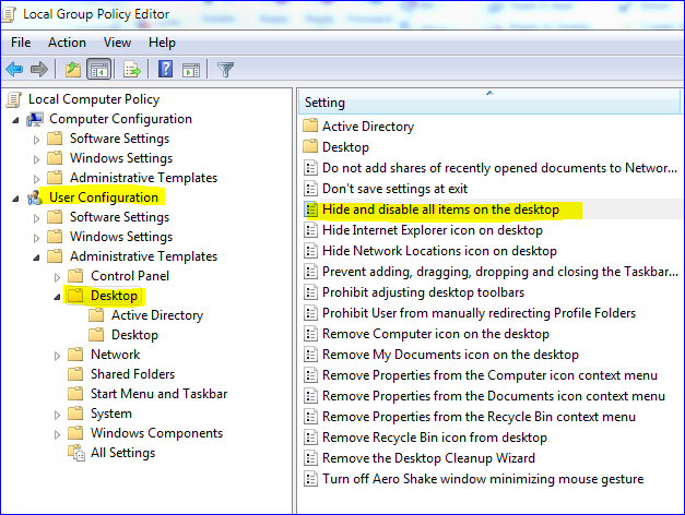 specific shell icons on an individual basis via this set of policies