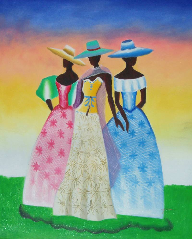 African American Art Black Beauties Oil Painting