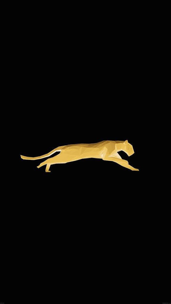 iPhone Puma Yellow Gold Low Poly Black Wallpaper