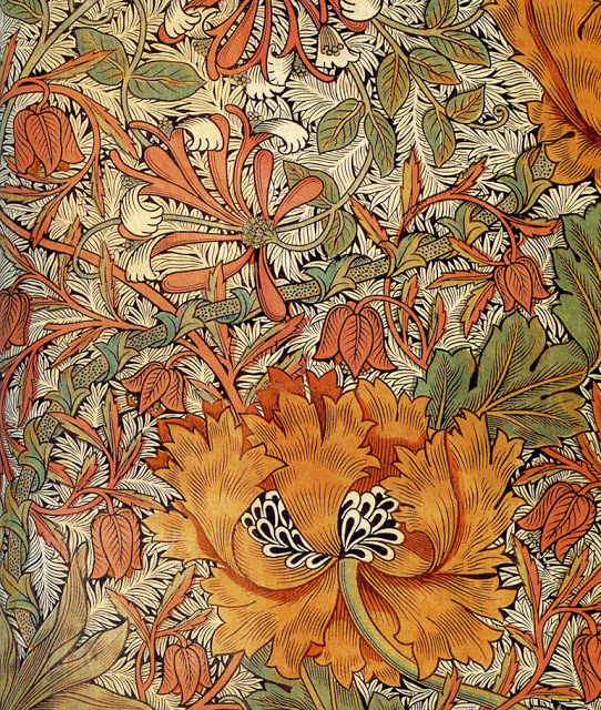 Illustration William Morris Honeysuckle Printed Textile Design