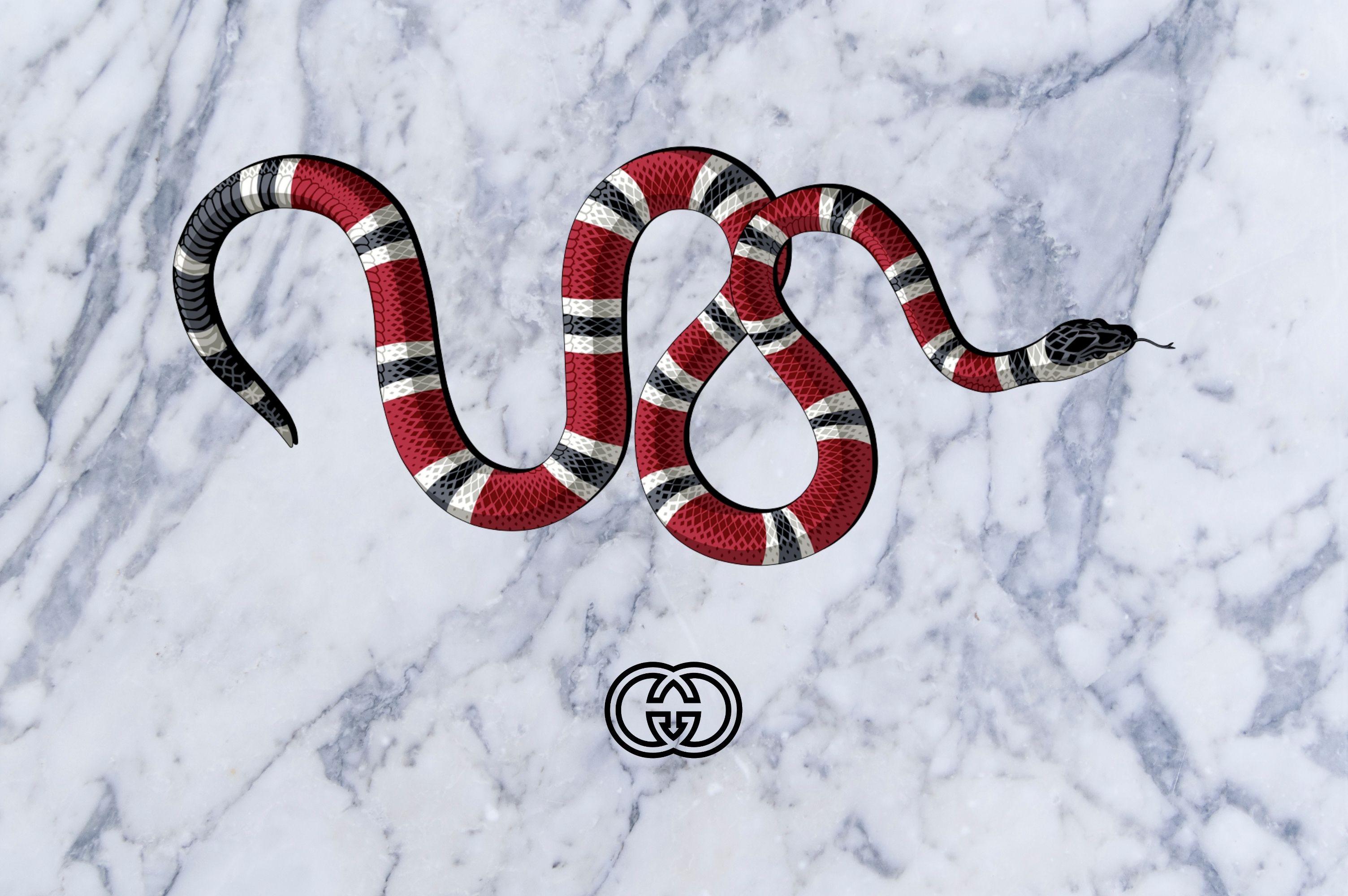 Gucci Coral Snake Wallpaper on Marble Background