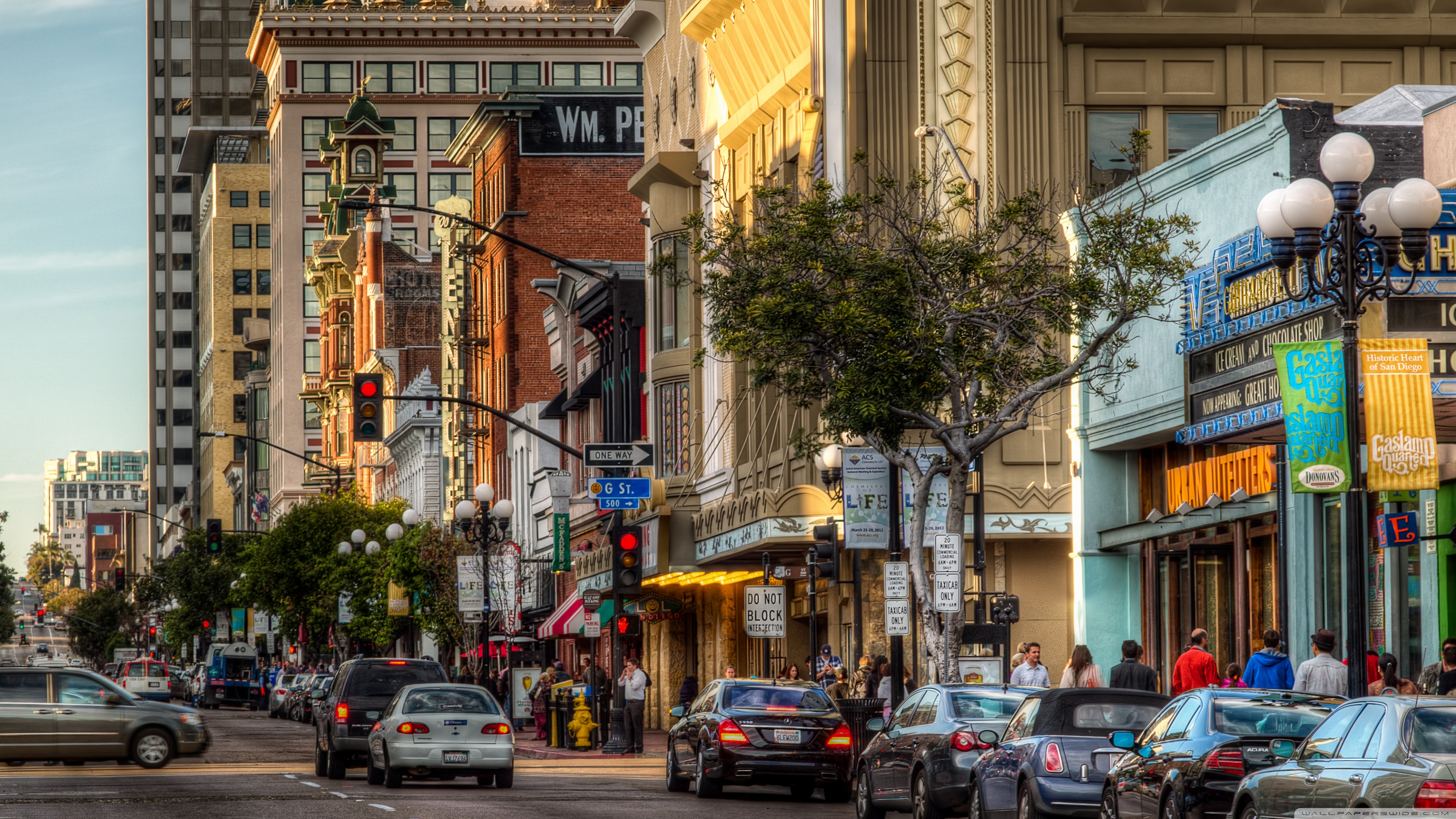 Gaslamp 5th Avenue UltraHD Wallpaper Printed