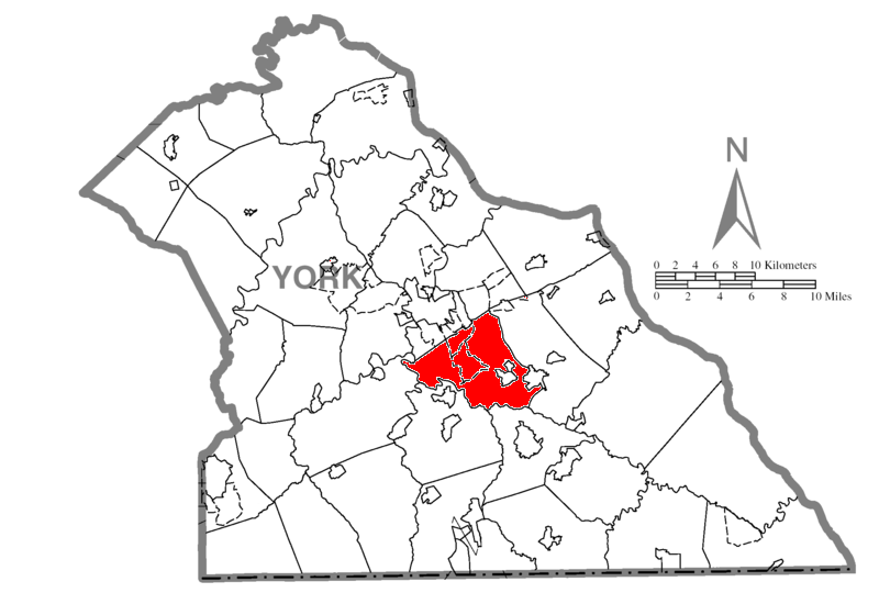 York County Pennsylvania Township Map