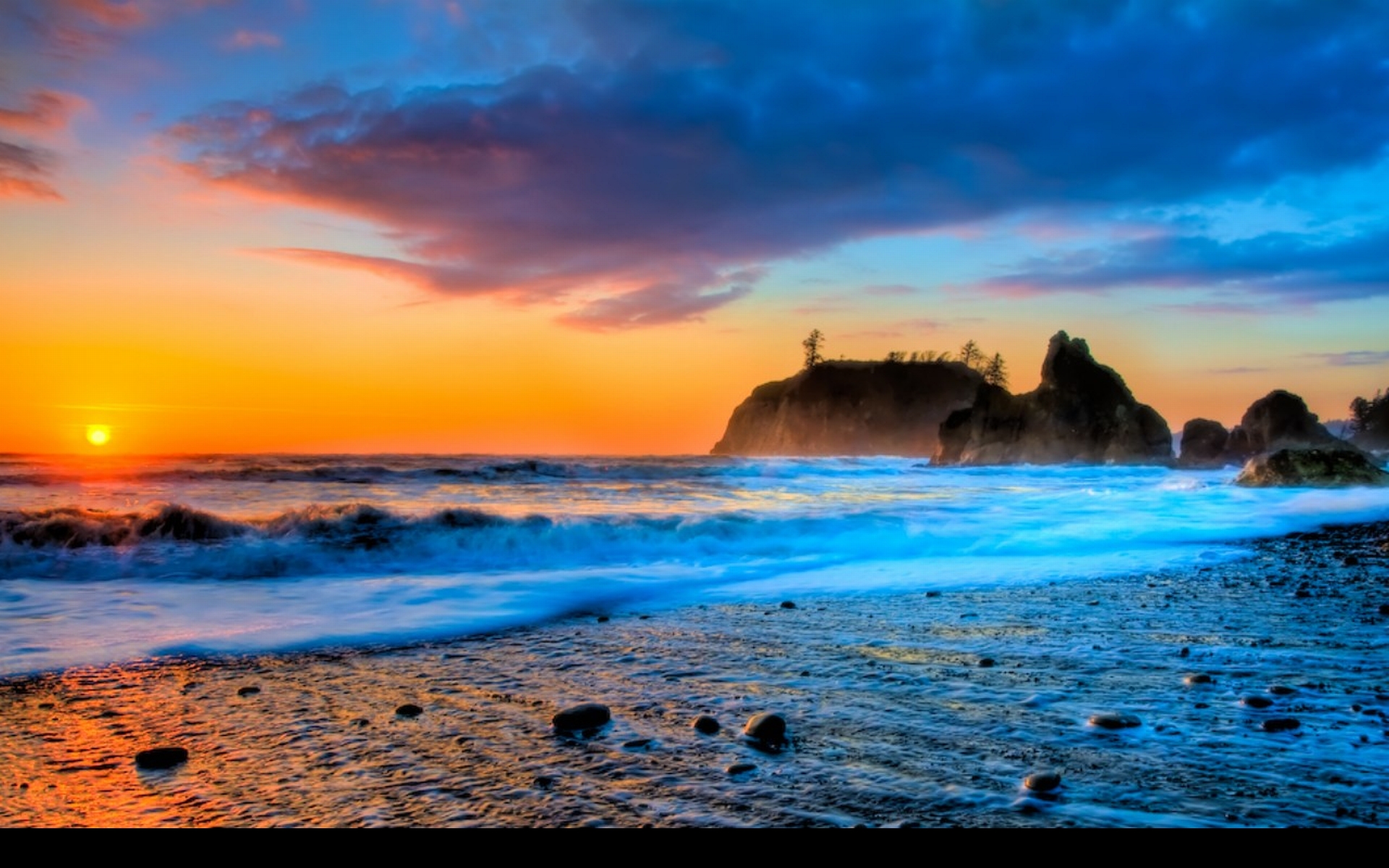 Sunset Beach Landscape Wallpaper HD HDwallsize