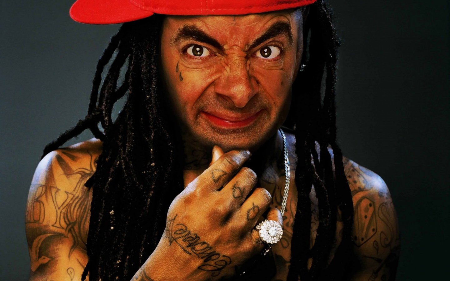 Rowan Atkinson In Lil Wayne Makeup