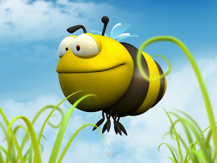 Funny 3d Animal Cartoons Fat Bee Cartoon Wallpaper