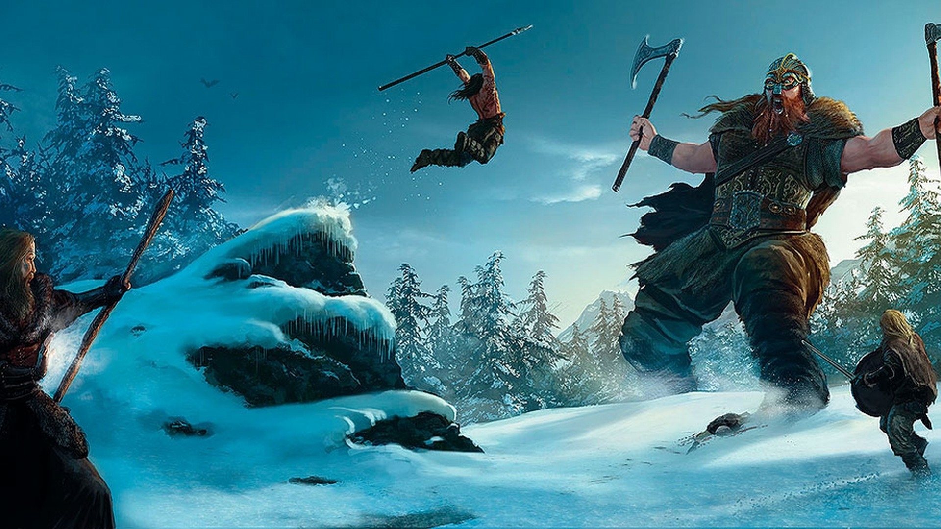 Marc Simonetti fantasy art vikings battle weapons warriors wallpaper