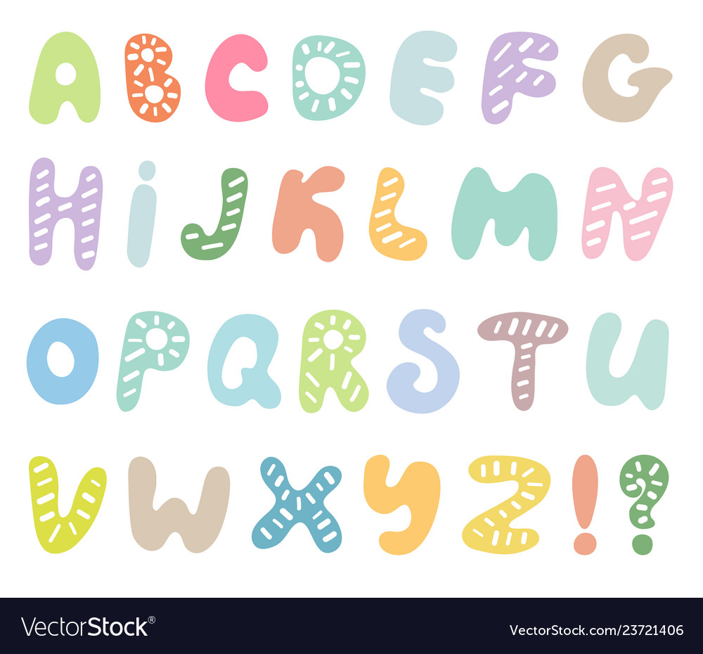 Hand Drawn Abc Set Isolated On White Background Vector Image