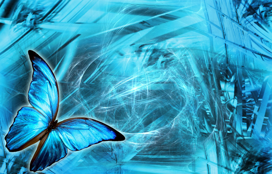 Abstract Blue Butterfly Wallpaper