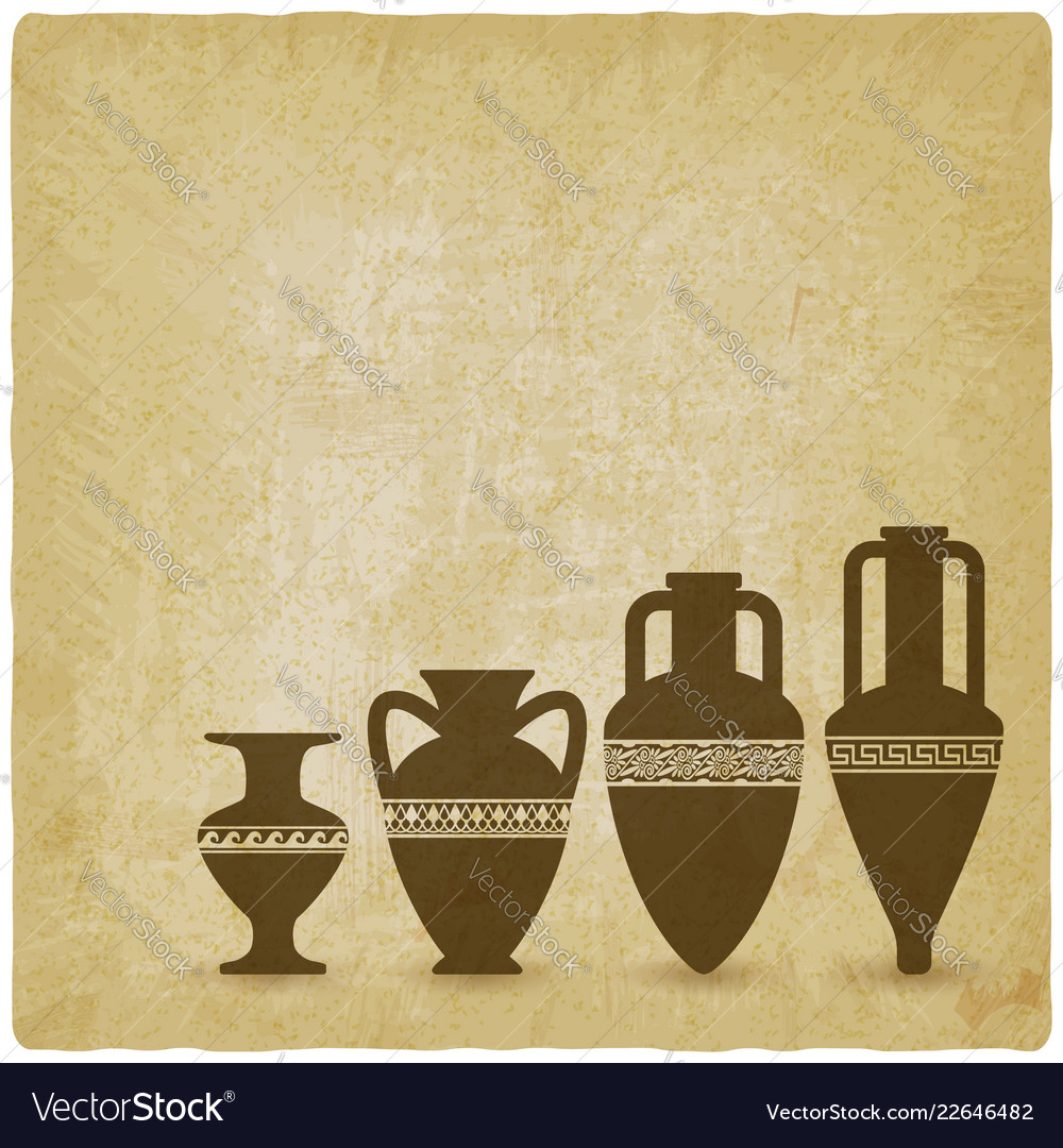 Vintage Background With Ancient Greek Vases Vector Image