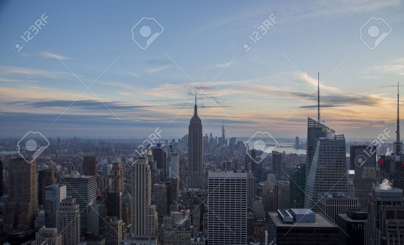 Panorama Building Dawn Background Nyc Sunset Light Old