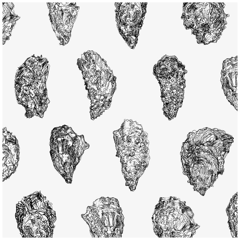Oysters Wallpaper Black And White On Smooth Paper At 1stdibs