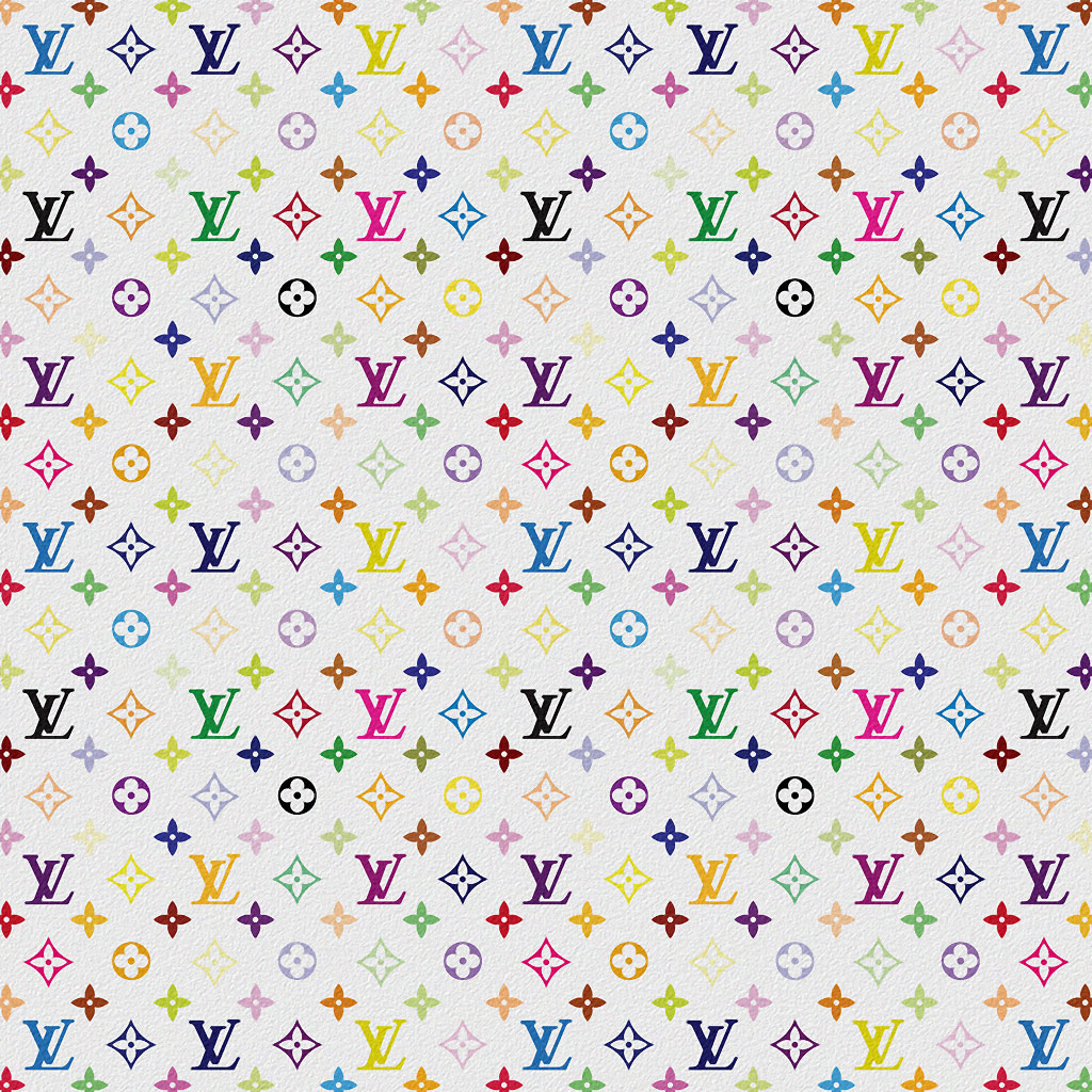Louis Vuitton Multicolor White iPad Wallpaper Background