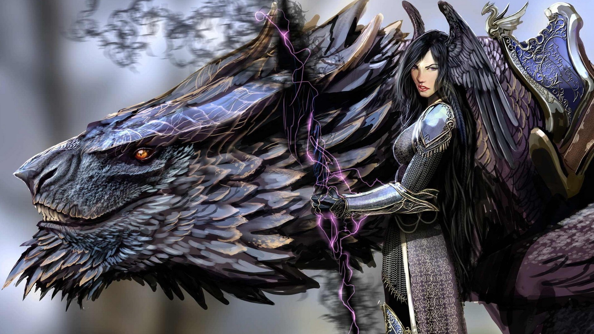 Black Dragon Fantasy Wallpaper Full HD