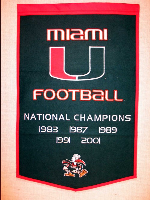University Of Miami Hurricanes College Football Dynasty Banner Ws