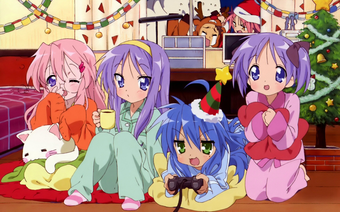 Muryou Anime Wallpaper Lucky Star Christmas Party