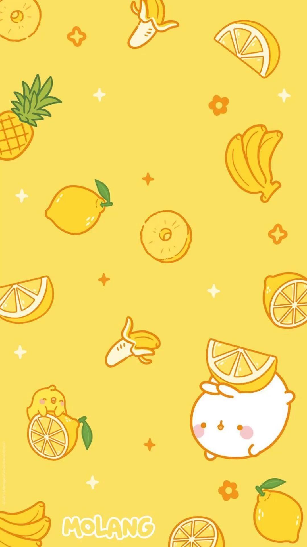 Yellow Molang Wallpaper iPhone Cute Cartoon