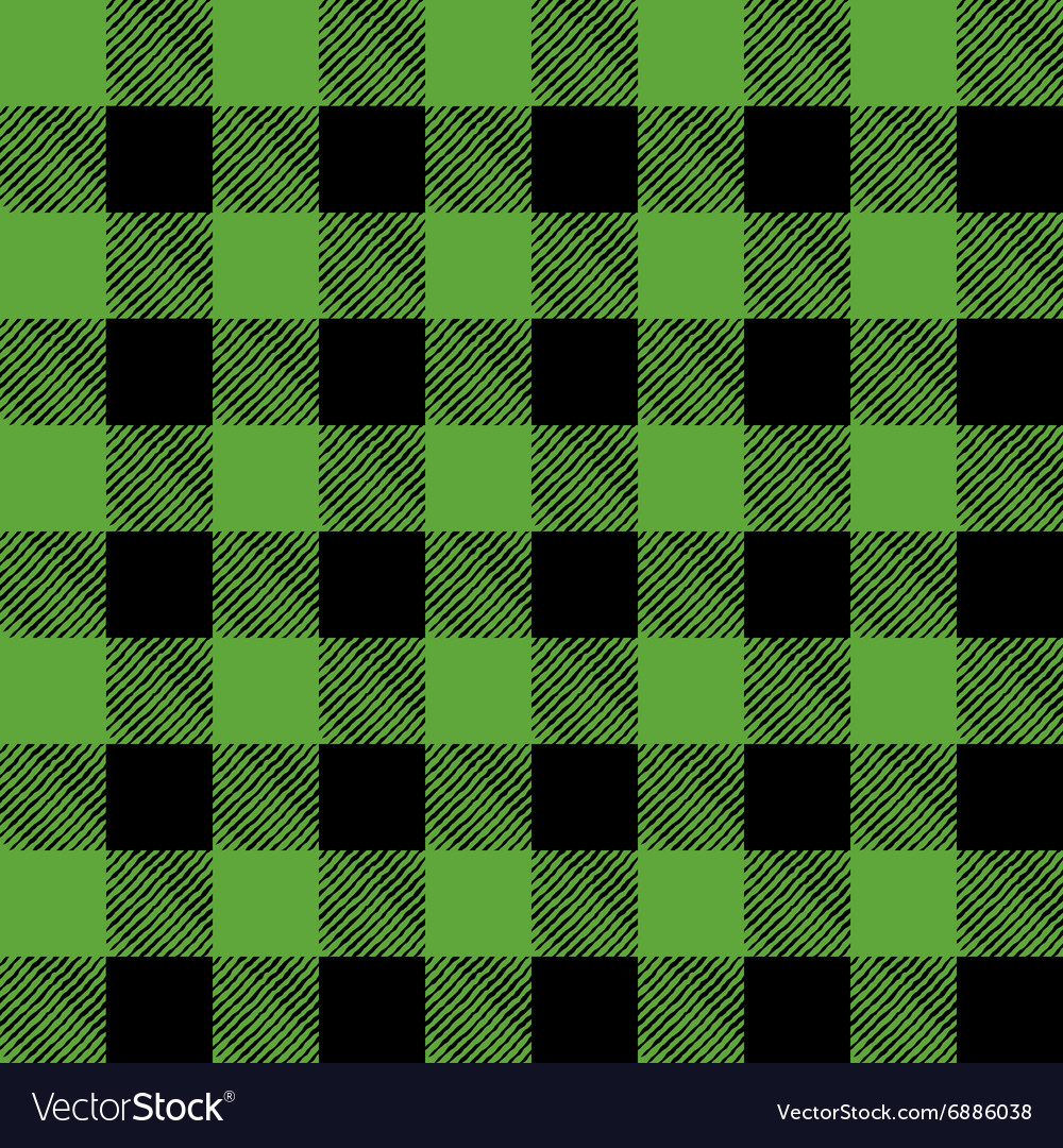 Green And Black Pattern Flannel Background Vector Image