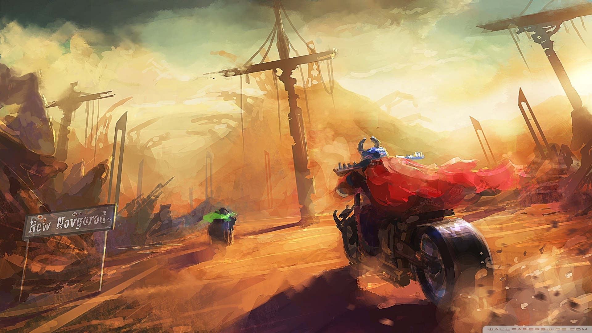 Motorcycles Painting Wallpaper