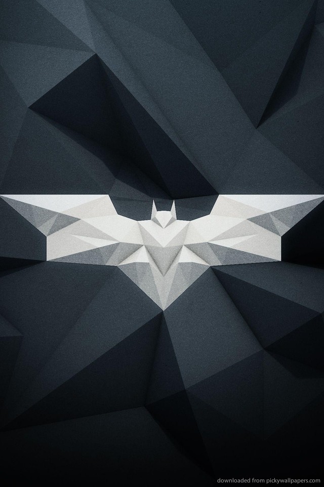 Batman Wallpaper For iPhone Polygonal White
