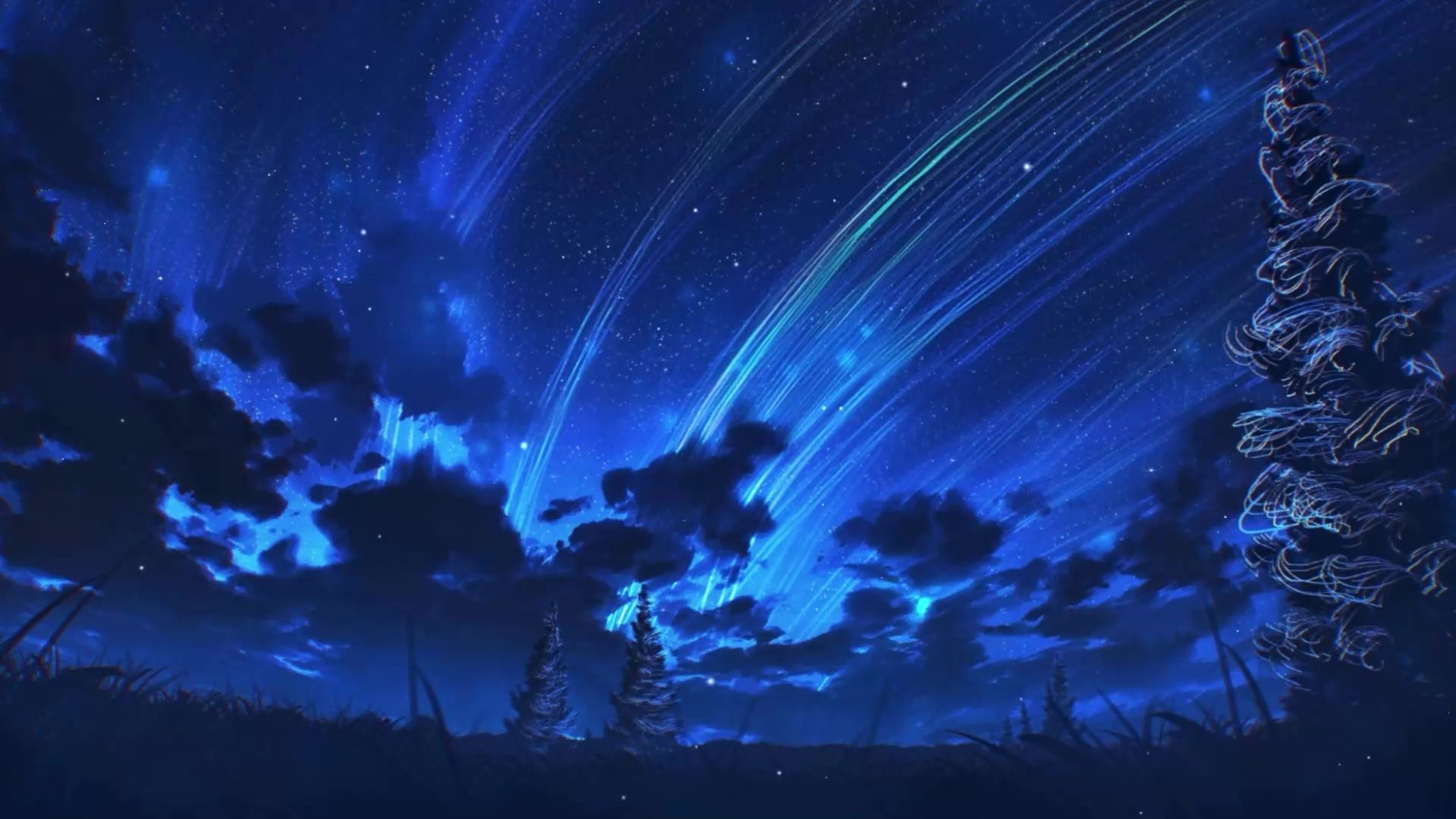 Dark Blue Anime Wallpaper