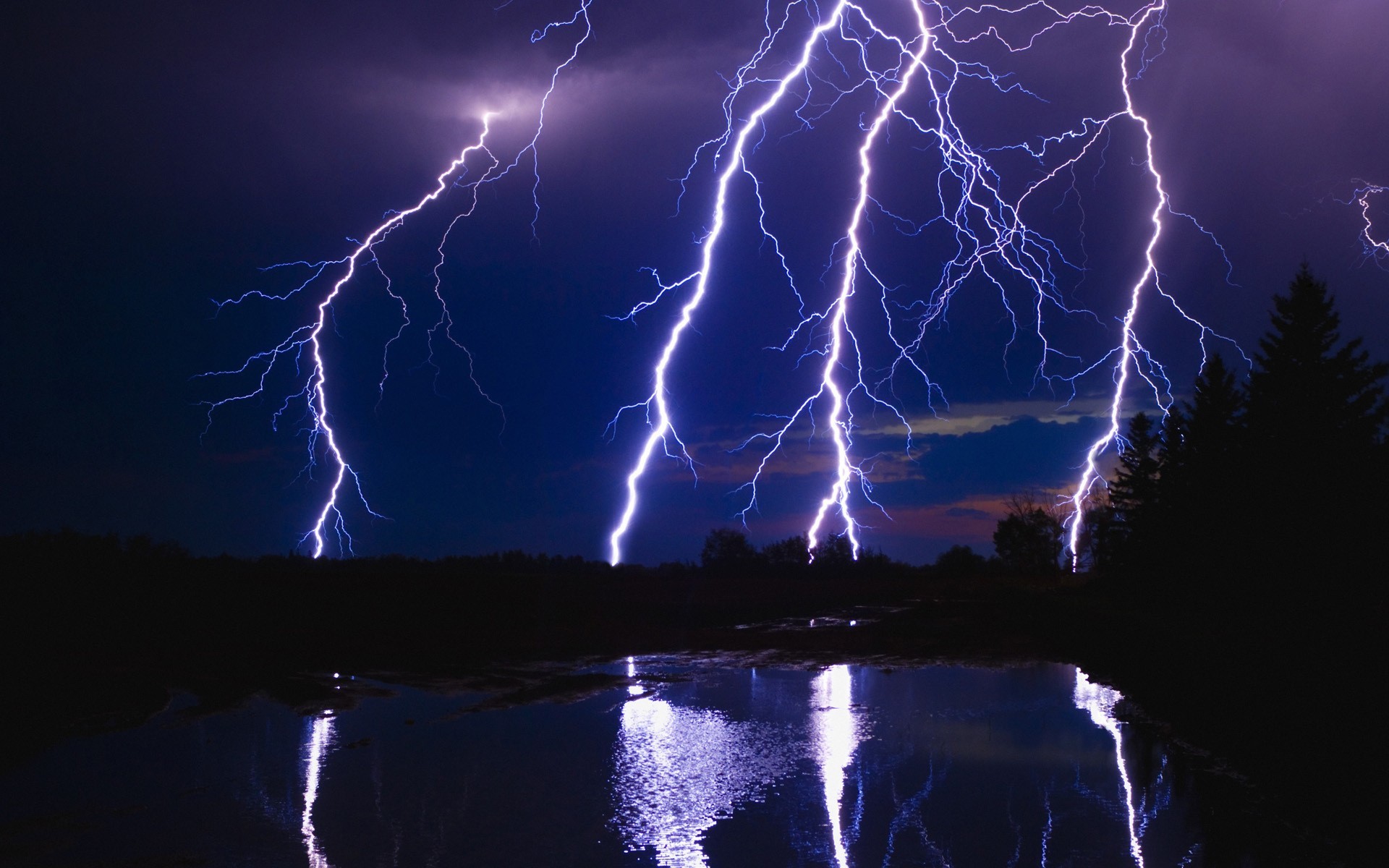 Purple Lightning Wallpaper