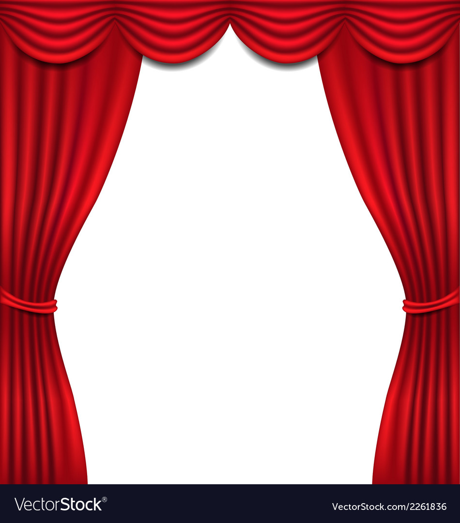 Luxury Red Curtain On White Background Royalty Vector