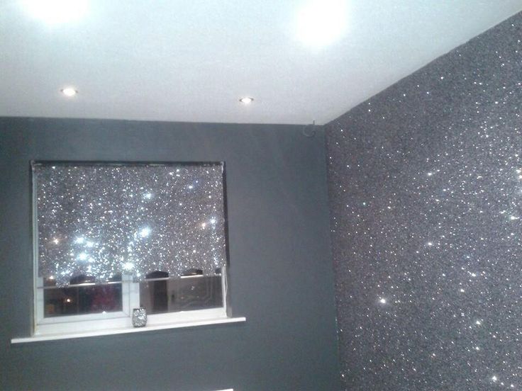 Glitter Wallpaper Bedroom Silver