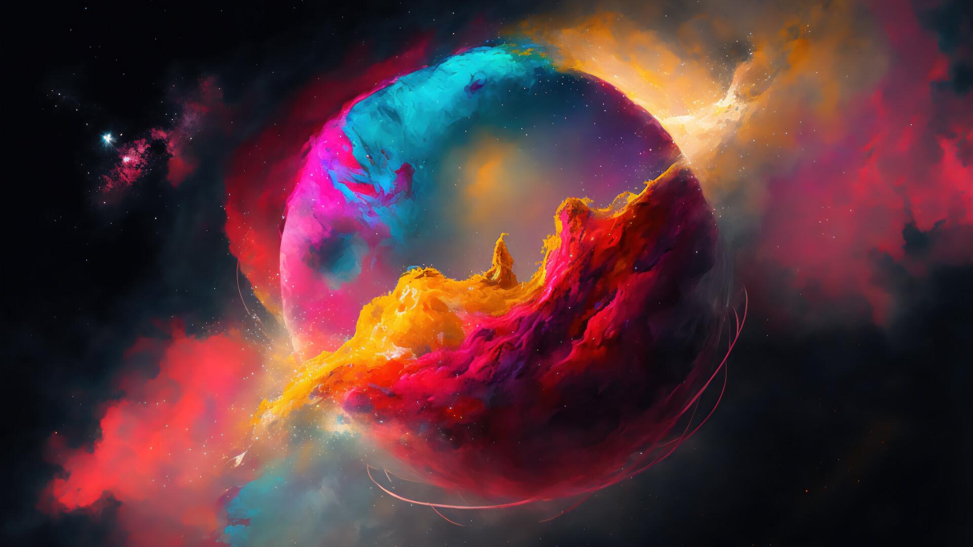 Space Nebula Colorful Digital Art 4k Wallpaper iPhone HD Phone 7840i