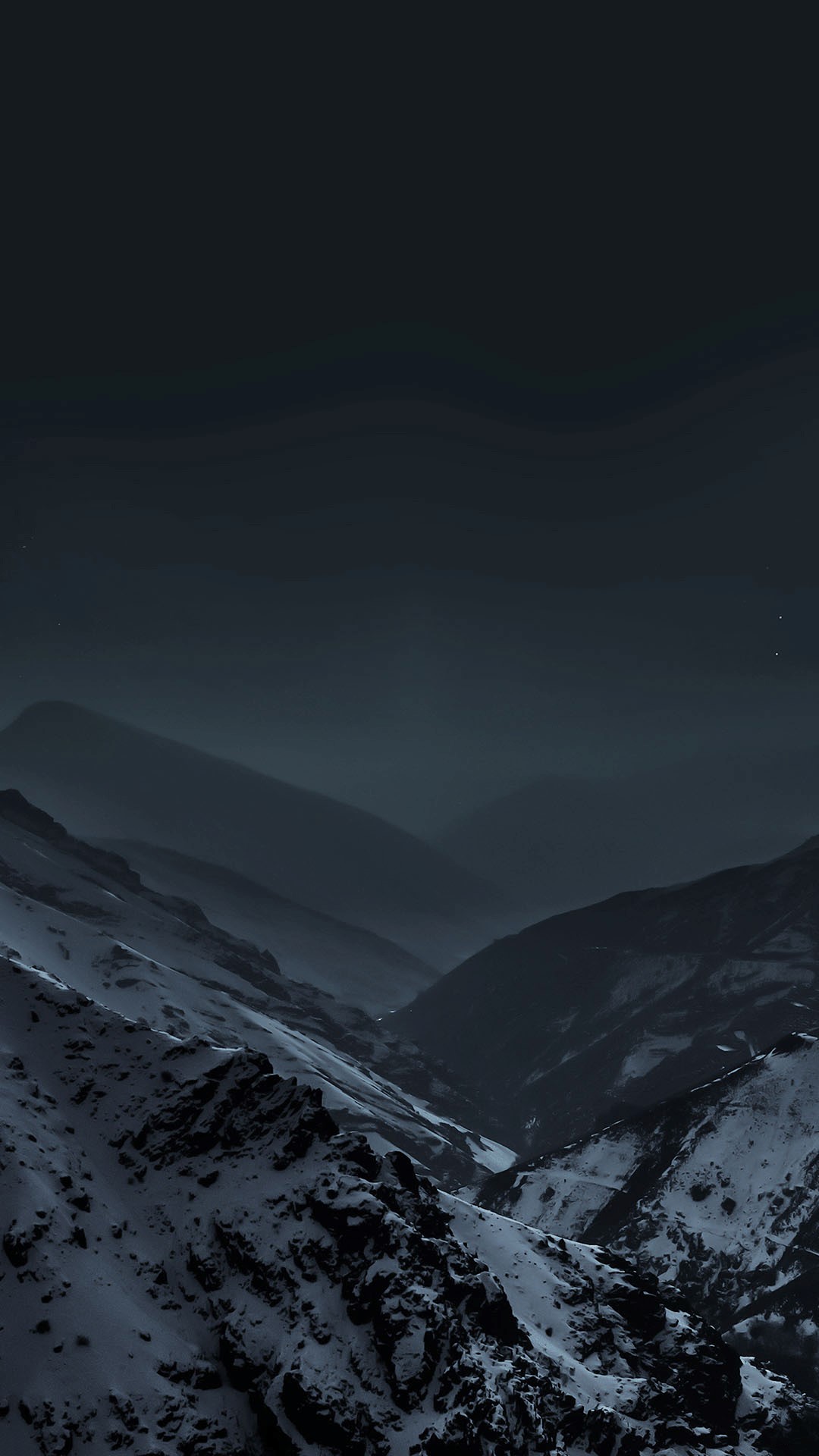 Mountains At Noite Fog Snow Android Wallpaper Whatsapp