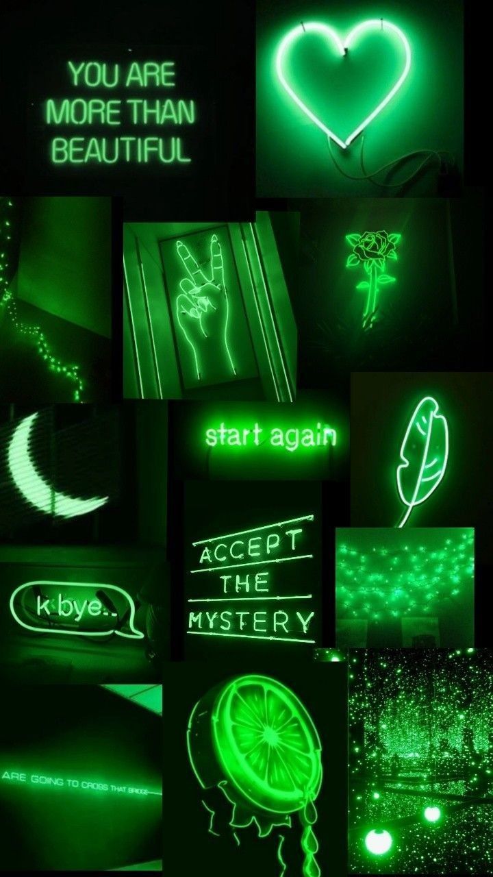 Neon Green And Purple Background Wallpaper