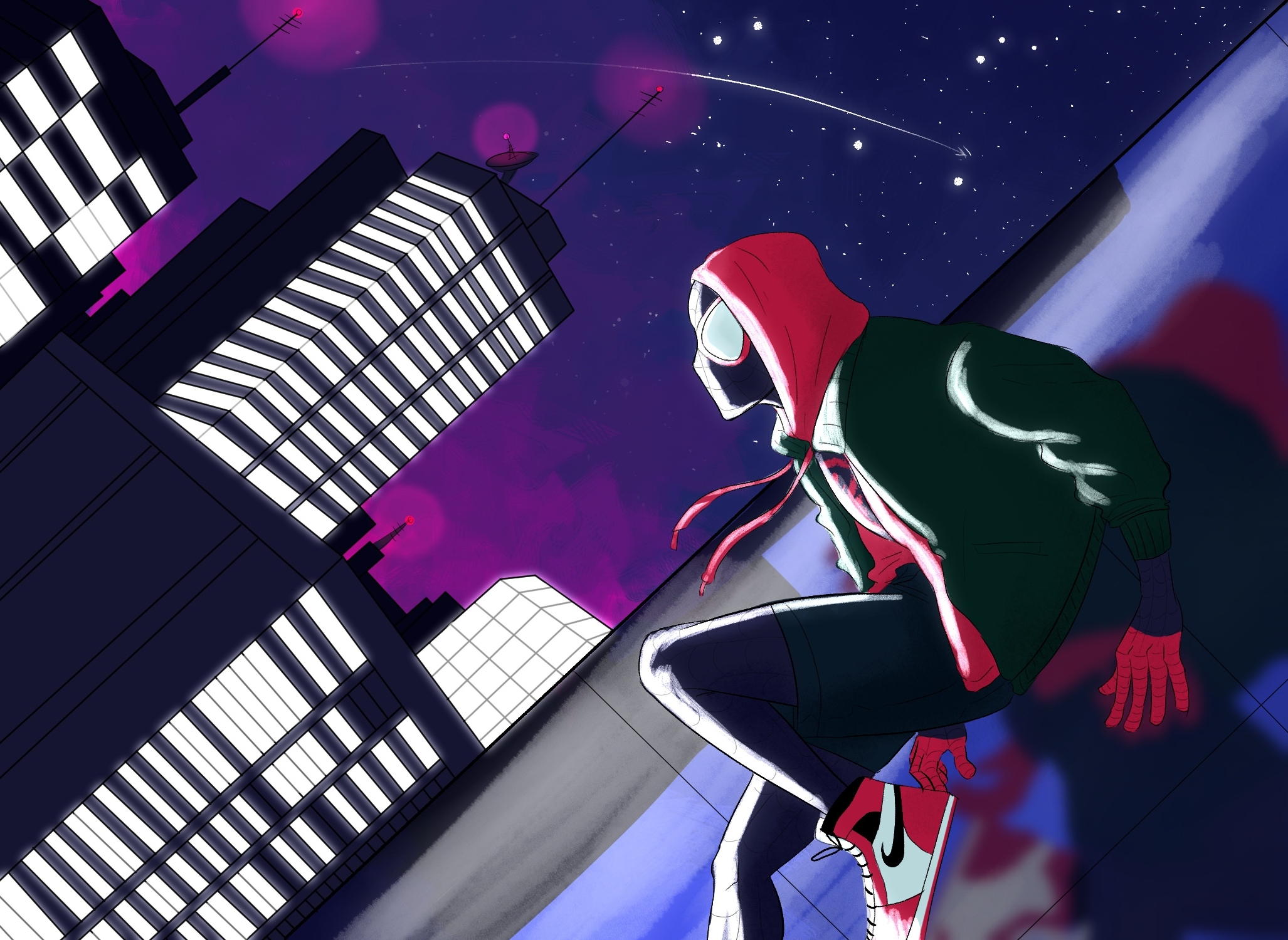 Wallpaper Hoodie Spider Man Into The Verse Animation