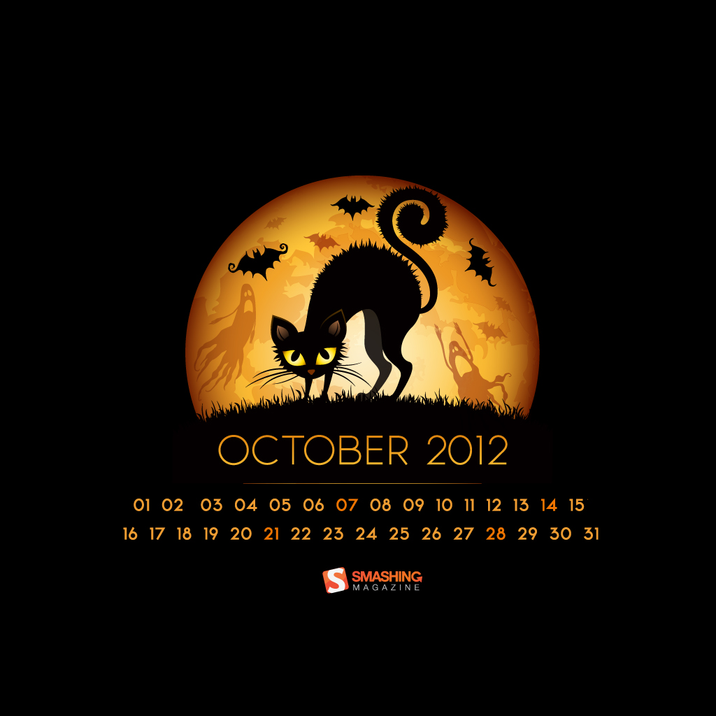Desktop Wallpaper Calendar October Halloween Edition