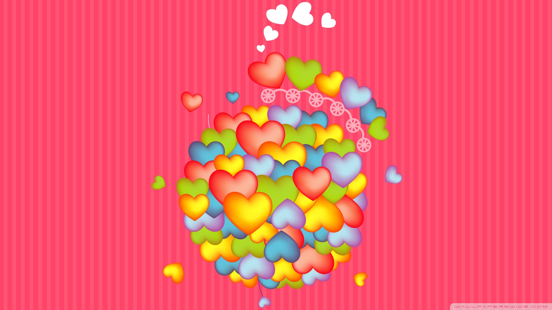 For Valentine Wallpaper Colorful Hearts