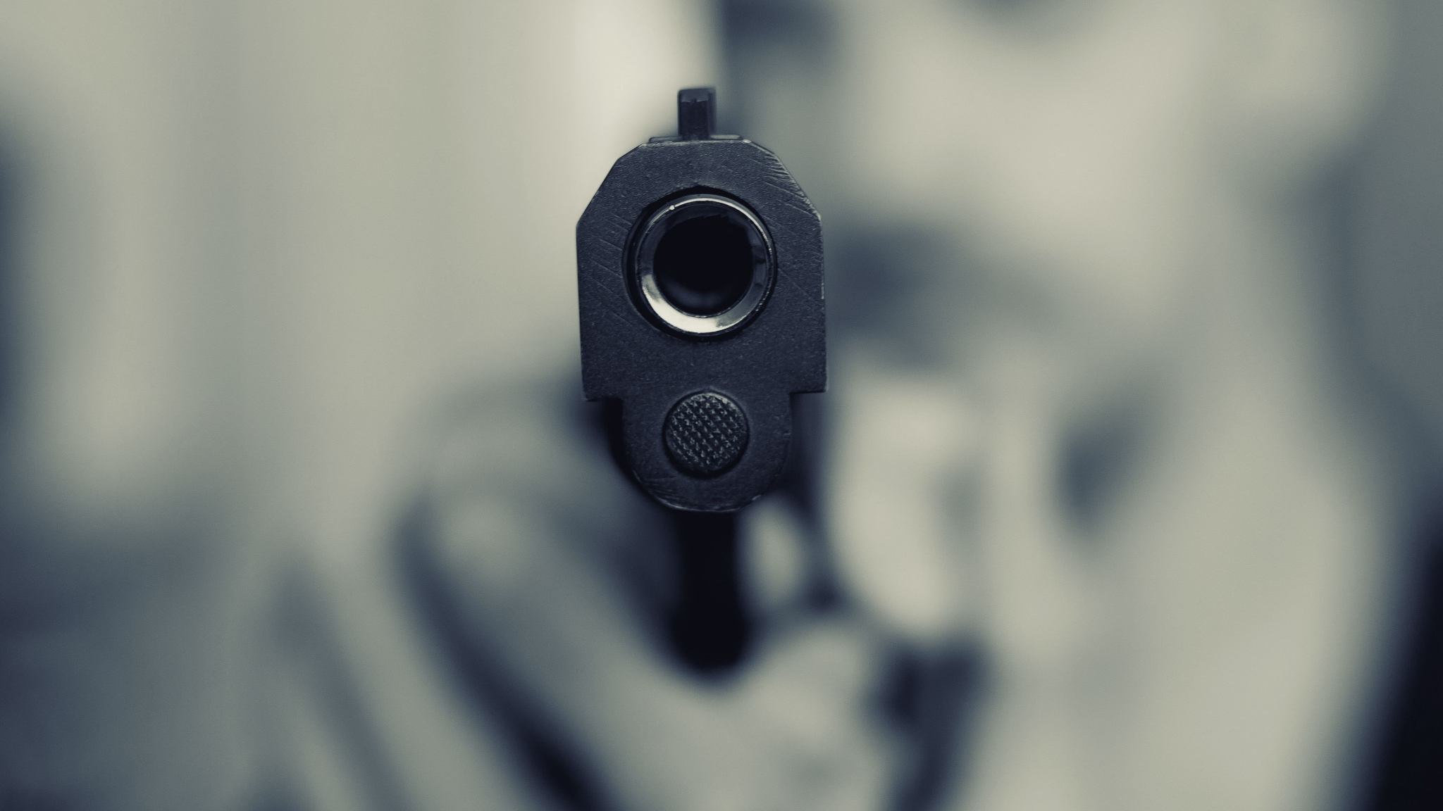 Pistol Gun Close Up Blur Wallpaper Dual