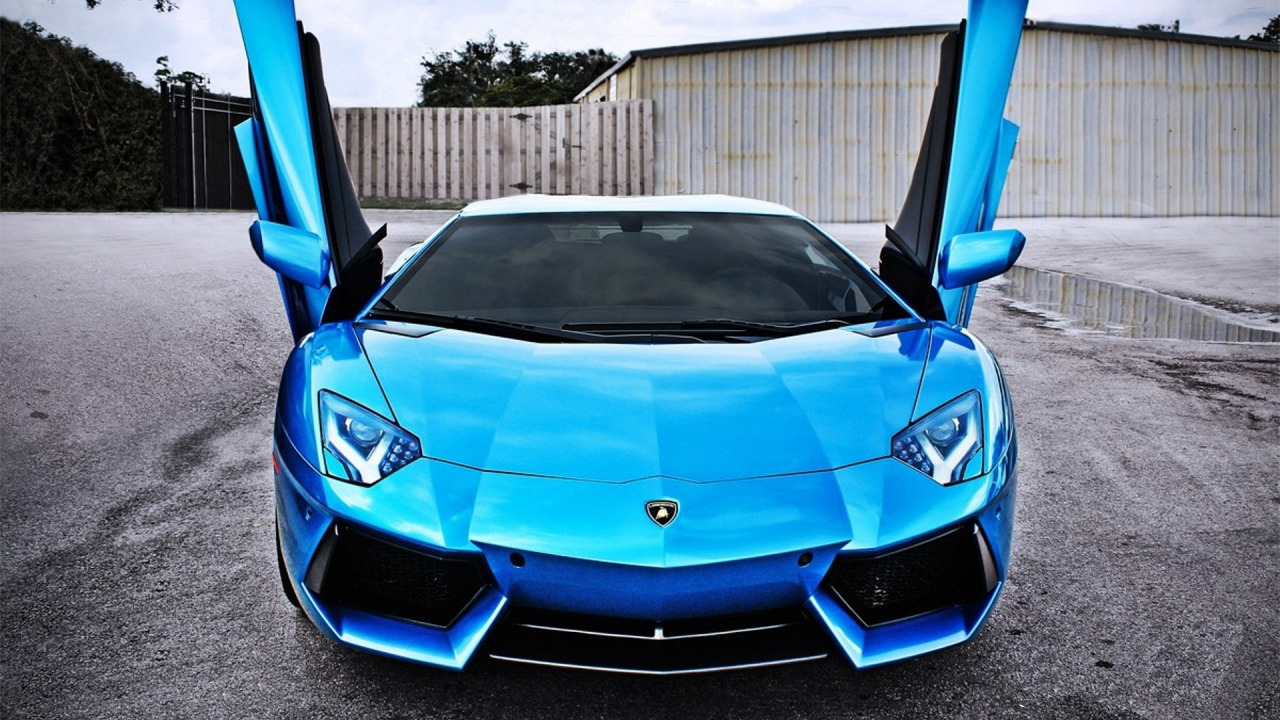 Best Blue Lamborghini Aventador HD Wallpaper Sonijem