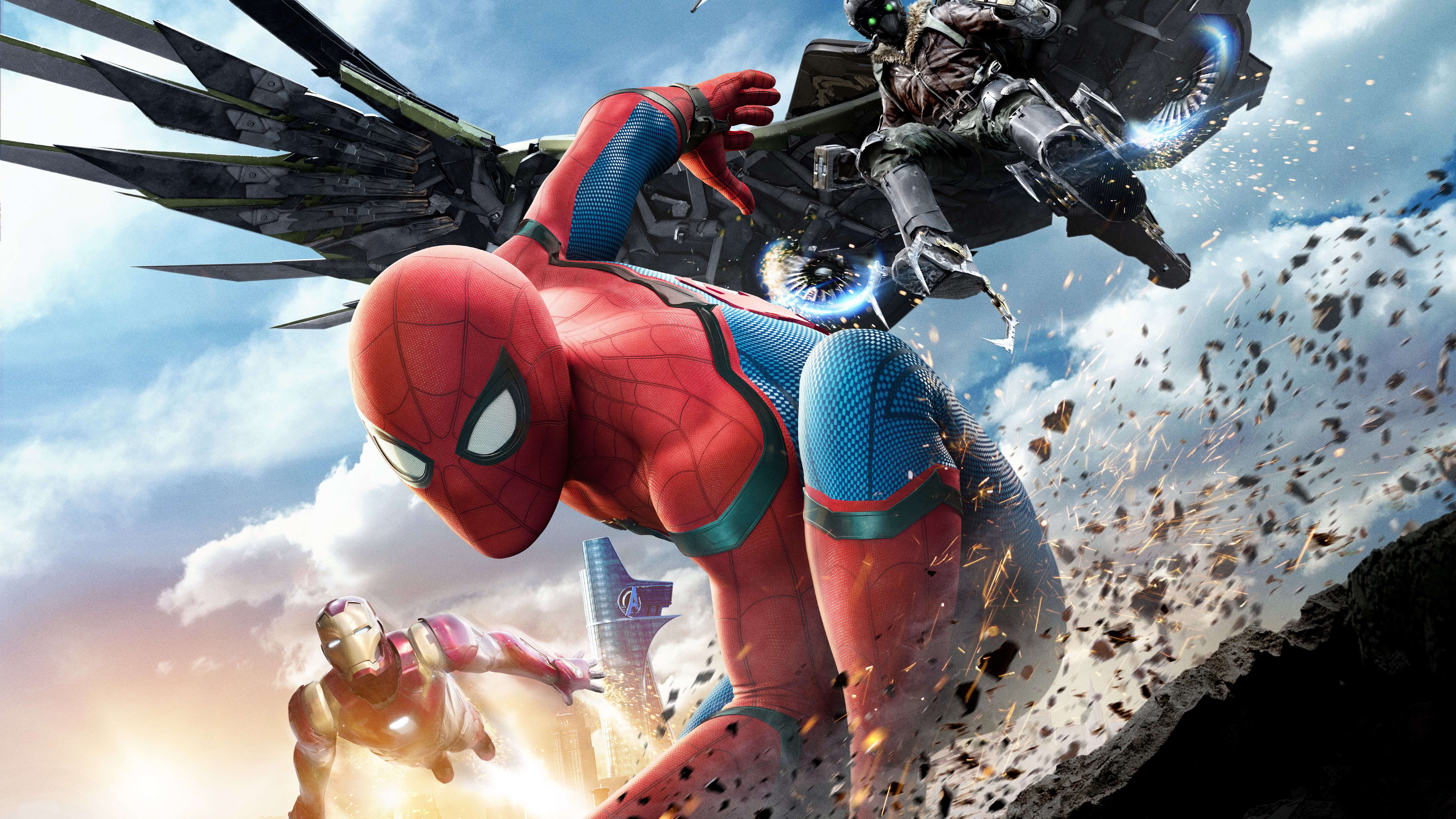 Spider Man Iron And Vulture UHD 8k Wallpaper