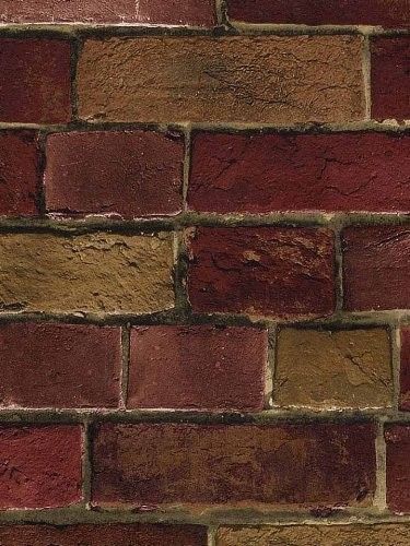 Wallpaper Faux Vintage Red And Tan Brick Wall Looks Real Up