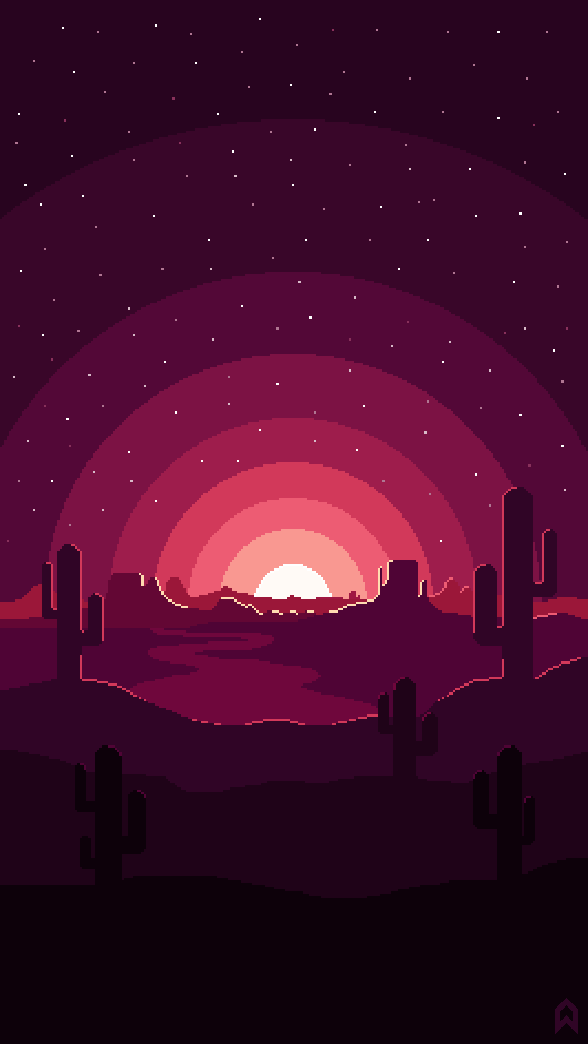 Sunset Wallpaper Pixel Art Gif By Pixelartinc